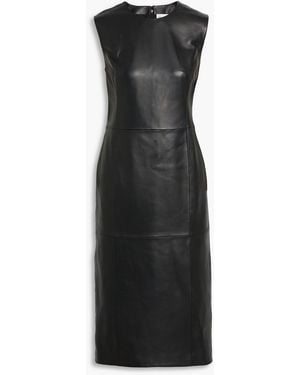 Veronica de Piante Grace Leather Midi Dress - Black