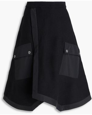 3.1 Phillip Lim Poplin-Trimmed Cotton And Wool-Blend Skirt - Black