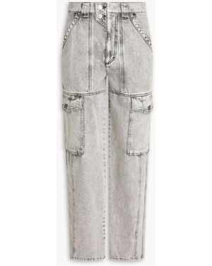Isabel Marant Acid-wash Denim Cargo Jeans - Grey
