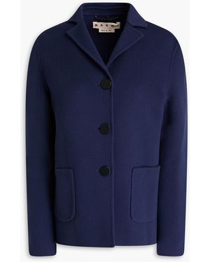 Marni Brushed Wool-Blend Felt Blazer - Blue