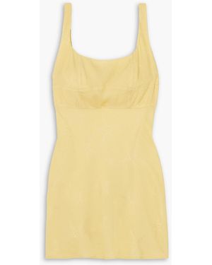 RIXO London Ronan Crepe-jacquard Mini Dress - Yellow