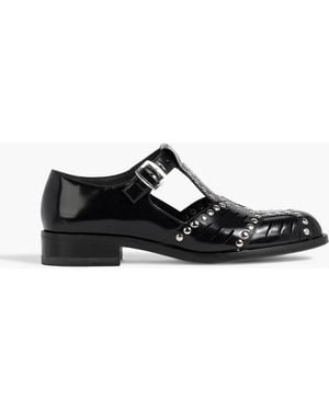 Bally Spiegel Studded Glossed-Leather Sandals - Black