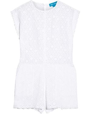 M.i.h Jeans Broderie Anglaise Cotton Playsuit - White