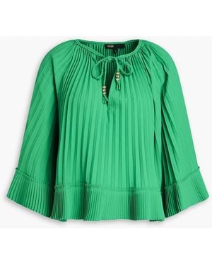Maje Bluse aus crêpe mit falten - Grün