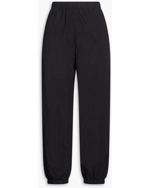 James Perse Cotton-Blend Poplin Tapered Trousers - Black