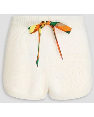 PUCCI Pointelle-Knit Cashmere Shorts - Natural