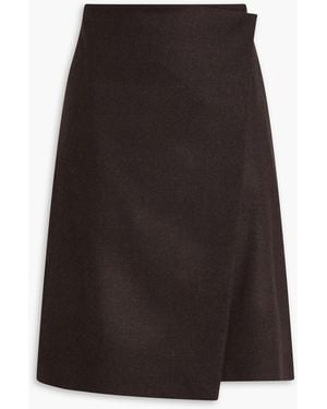 Loulou de Saison Jil Wool-Blend Felt Wrap Skirt - Black
