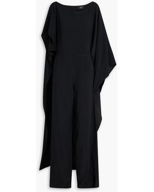 ‎Taller Marmo Cape-Effect Crepe Jumpsuit - Black