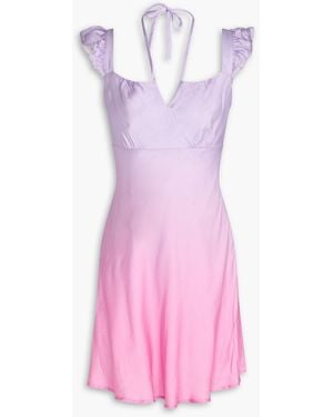 Olivia Rubin Danya Ruffled Dégradé Satin Mini Dress - Pink