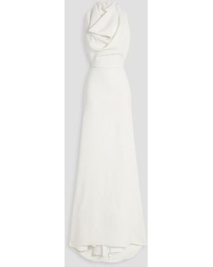 Badgley Mischka Drapierte robe aus crêpe - Weiß