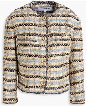 Veronica Beard Sumira Striped Metallic Tweed Jacket - White