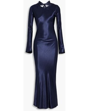 The Line By K Open-Back Satin Maxi Dress - Blue