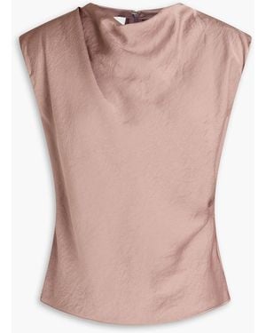 Vince Draped Satin-cepe Top - Pink