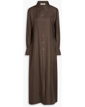 Rohe Silk-Twill Maxi Shirt Dress - Brown