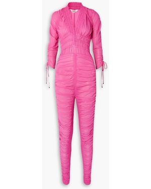 Sleeping with Jacques Chanti jumpsuit aus seidenchiffon mit stretch-anteil und raffungen - Pink