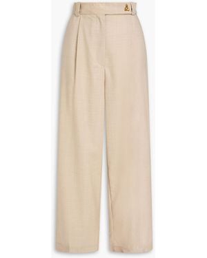 Aeron Wool Wide-leg Trousers - Natural
