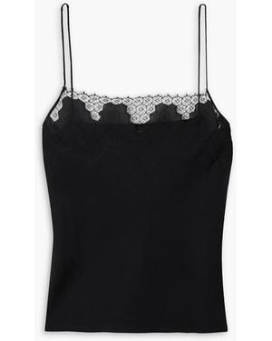 Carine Gilson Lace-trimmed Silk-satin Camisole - Black