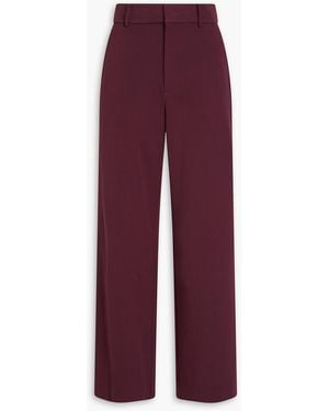 STAUD Prince Twill Wide-Leg Trousers - Purple