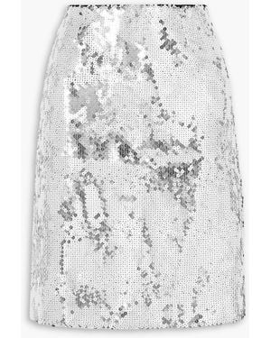 16Arlington Wile Sequined Stretch-tulle Midi Skirt - Grey