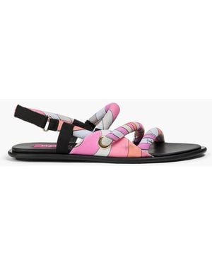PUCCI Printed Twill Sandals - Pink