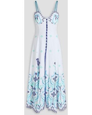 Charo Ruiz Broderie Anglaise Cotton-blend Midi Dress - Blue