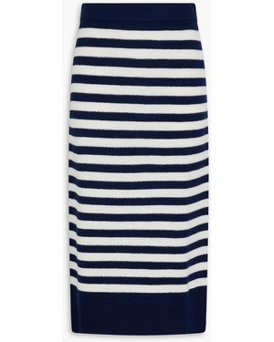 Claudie Pierlot Striped Wool Midi Skirt - Blue