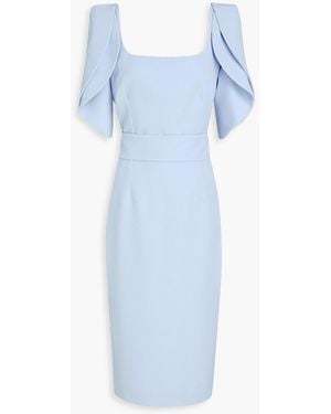 Safiyaa Joan Belted Crepe Midi Dress - Blue