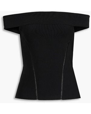 Zimmermann Off-the-shoulder Stretch-knit Top - Black