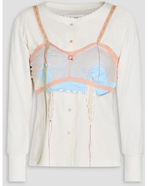 Maison Margiela Lace, Tulle And Cotton-jersey Top - White