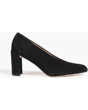 Stuart Weitzman Choke Up Suede Court Shoes - Black