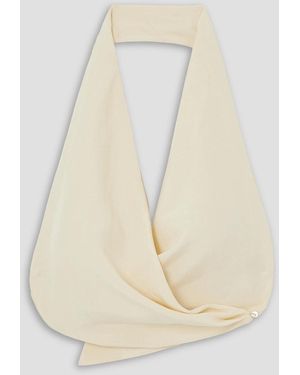 Cortana Etna Draped Canvas Halterneck Top - Natural