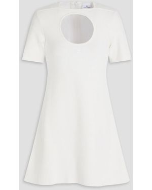 Courreges Cutout Knitted Mini Dress - White