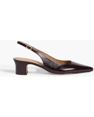 Mansur Gavriel Patent-Leather Slingback Pumps - Red