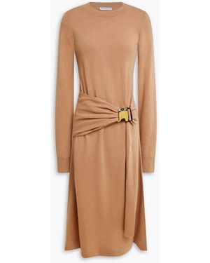 JW Anderson Buckled Wool Midi Dress - Natural