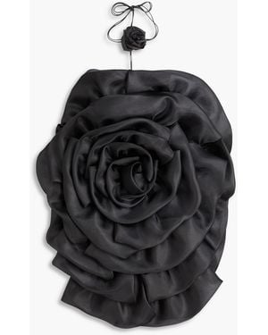 LEO LIN Bloom Rose Strapless Organza Mini Dress - Black