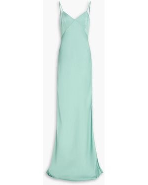 Max Mara Cutout Satin-crepe Gown - Green