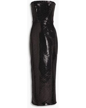 Maticevski Forte Strapless Metallic Jersey Gown - Black