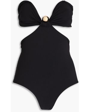Dodo Bar Or Shakira Embellished Cutout Bandeau Swimsuit - Black