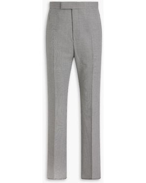 Thom Browne Houndstooth Wool-tweed Trousers - Grey
