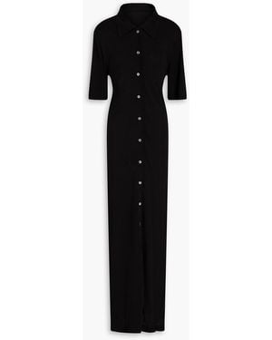 BITE STUDIOS Open-back Jersey Maxi Shirt Dress - Black