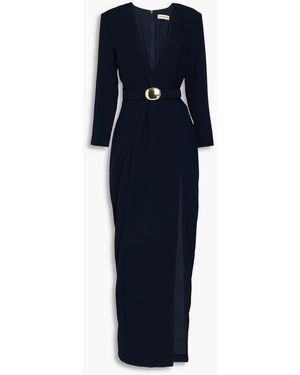 Nicholas Belted Crepe Gown - Blue