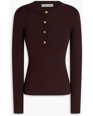 Blazé Milano Rolande Ribbed Cashmere And Silk-Blend Jumper - Brown