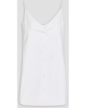 E.L.V. Denim The Corset Cotton-blend Poplin Top - White