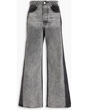 Veronica Beard Hoch sitzende zweifarbige jeans "taylor" mit weitem bein - Grau