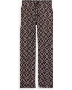 Dries Van Noten Embellished Printed Stretch-Mesh Straight-Leg Pants - Brown
