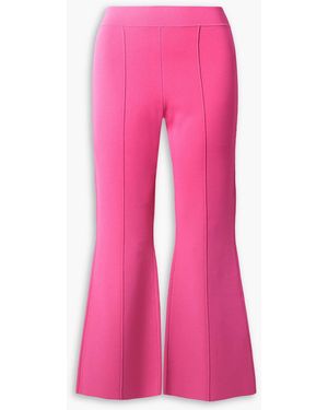 Adam Lippes Pintucked Recycled Stretch-knit Flared Trousers - Pink