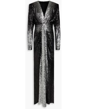 Zuhair Murad Dégradé sequined tulle gown - Schwarz