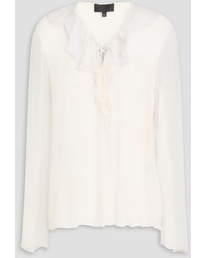 Nili Lotan Gisella Ruffled Silk-crepon Blouse - White