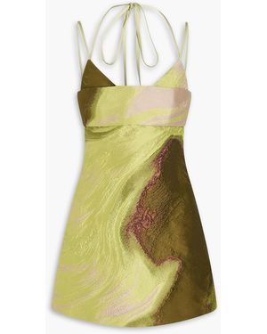 Jonathan Simkhai Rozlyn Metallic Printed Cloqué Mini Dress - Green