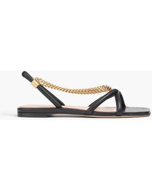 Gianvito Rossi Chain-embellished Leather Sandals - Black
